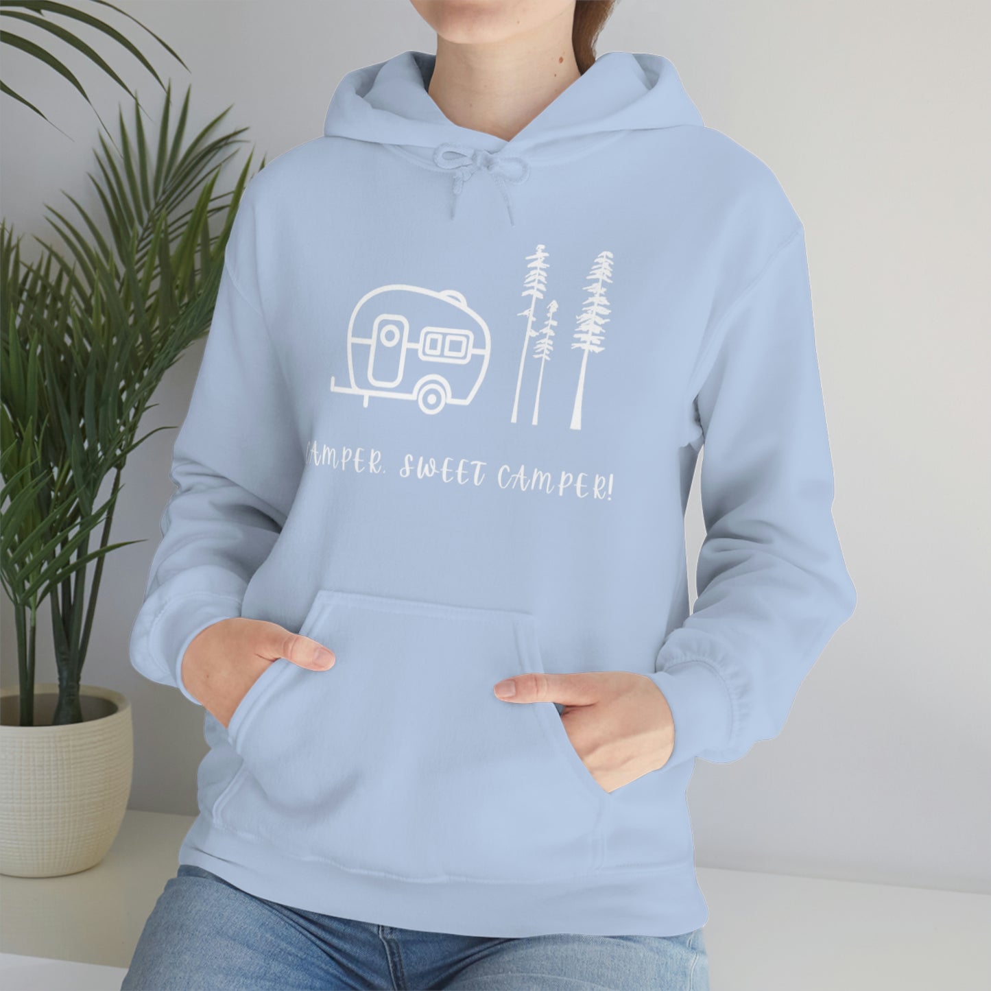 Camper, Sweet Camper Unisex Heavy Blend™ Hooded Sweatshirt, White Lettering