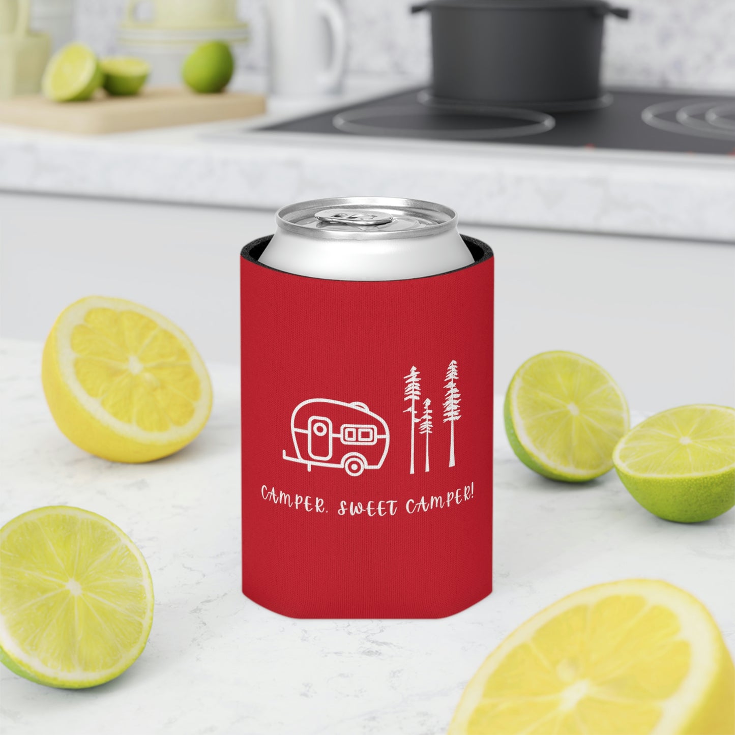 Camper, Sweet Camper Can Cooler, Red