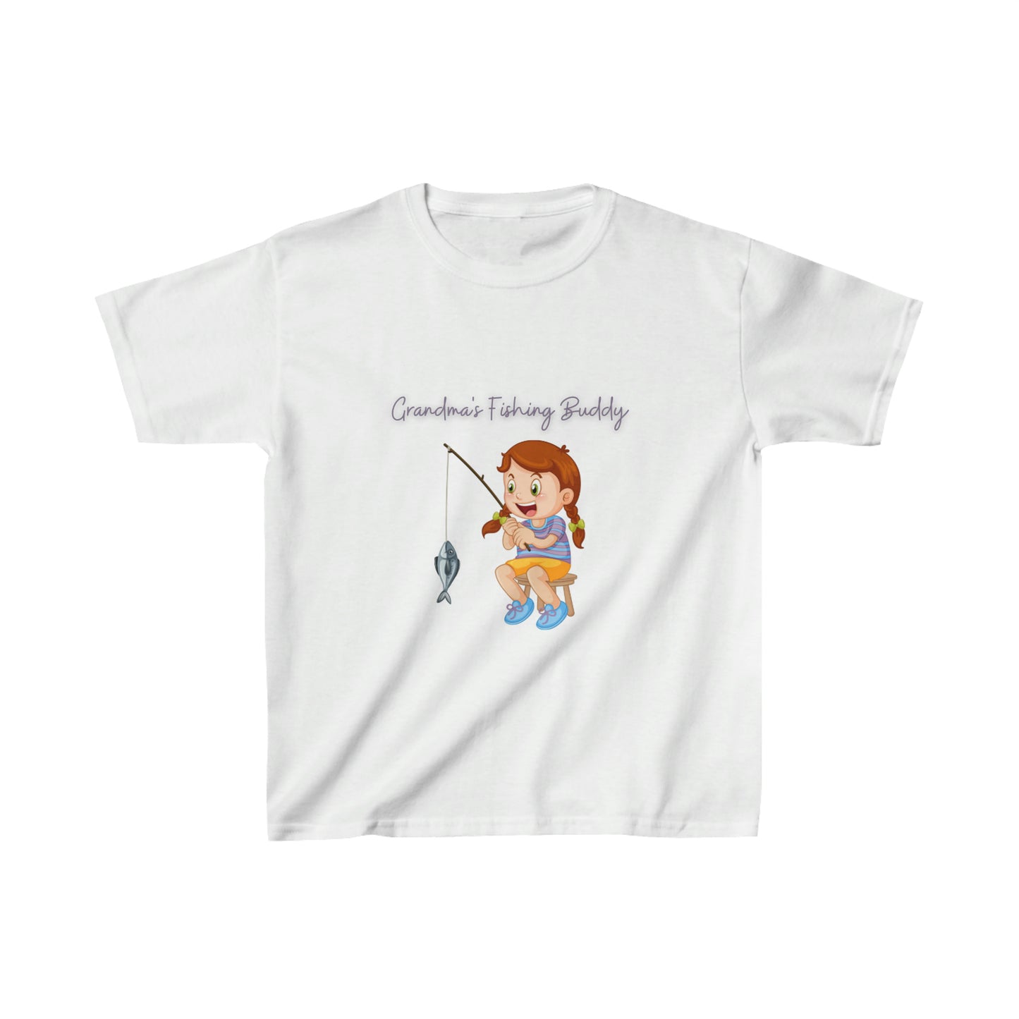 (Girl's) Grandma's Fishing Buddy Kids Heavy Cotton™ Tee