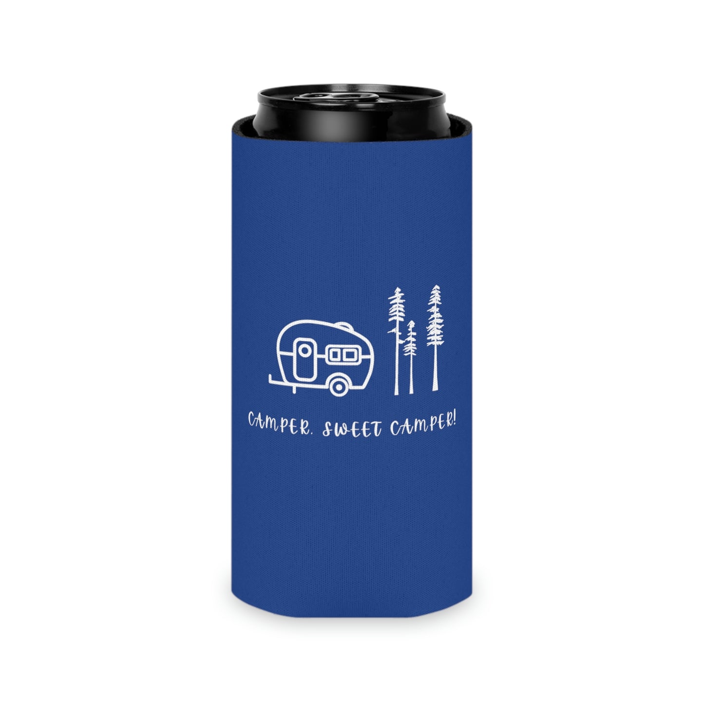 Camper, Sweet Camper Can Cooler, Blue