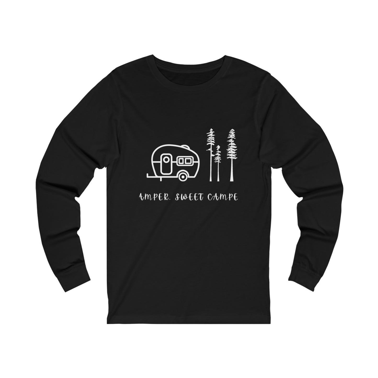 Camper, Sweet Camper Unisex Jersey Long Sleeve Tee, White Lettering