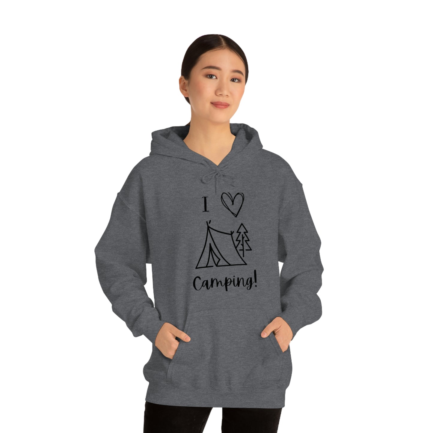 Camper, Sweet Camper Unisex Heavy Blend™ Hooded Sweatshirt, Black Lettering