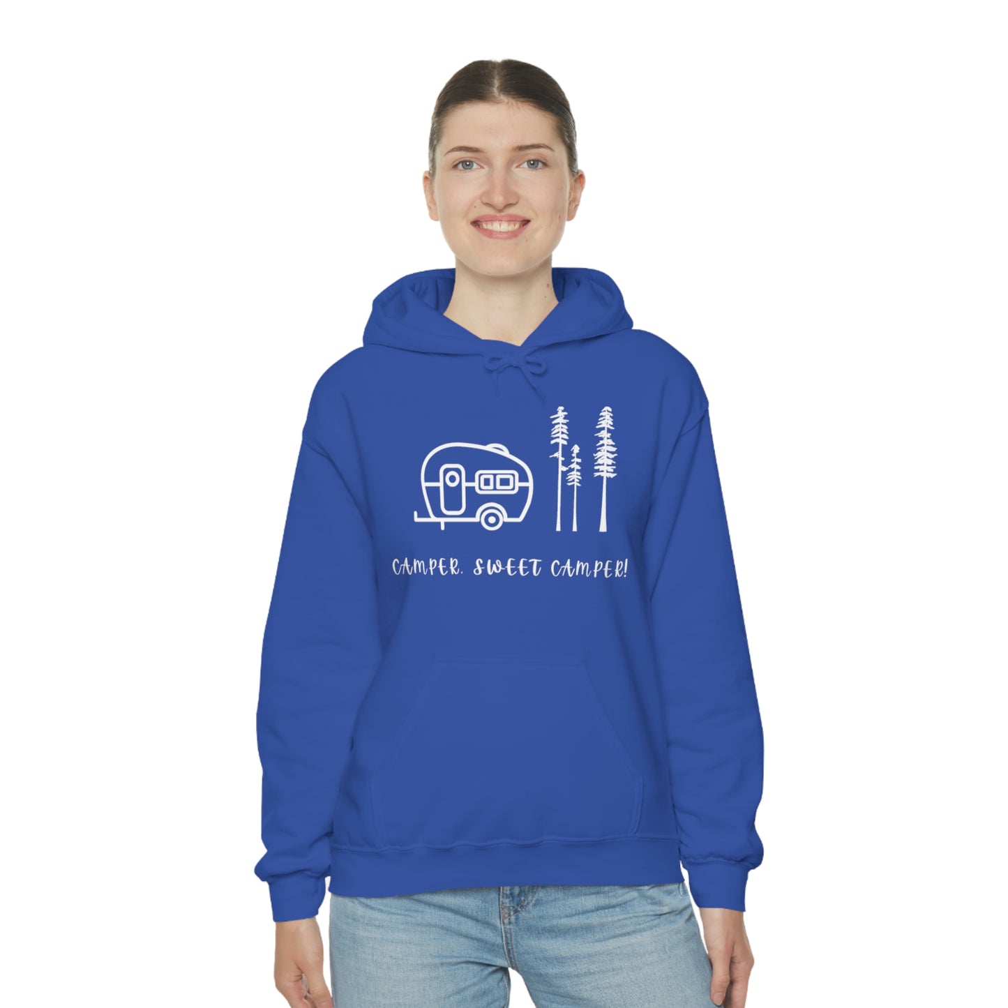 Camper, Sweet Camper Unisex Heavy Blend™ Hooded Sweatshirt, White Lettering