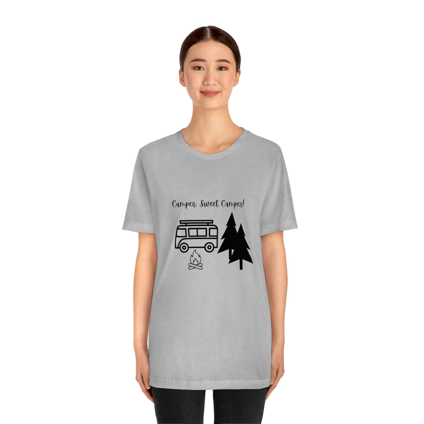 (Van-type) Camper, Sweet Camper Unisex Jersey Short Sleeve Tee, Black Lettering