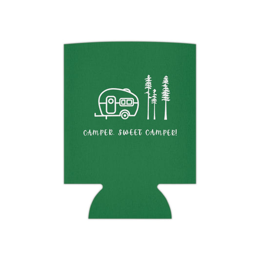 Camper, Sweet Camper Can Cooler, Green