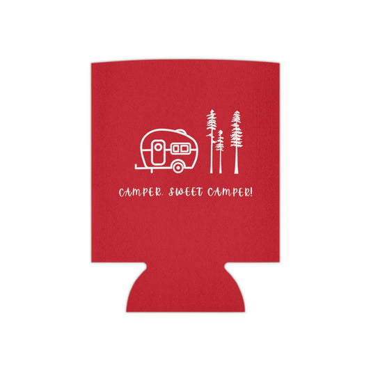 Camper, Sweet Camper Can Cooler, Red