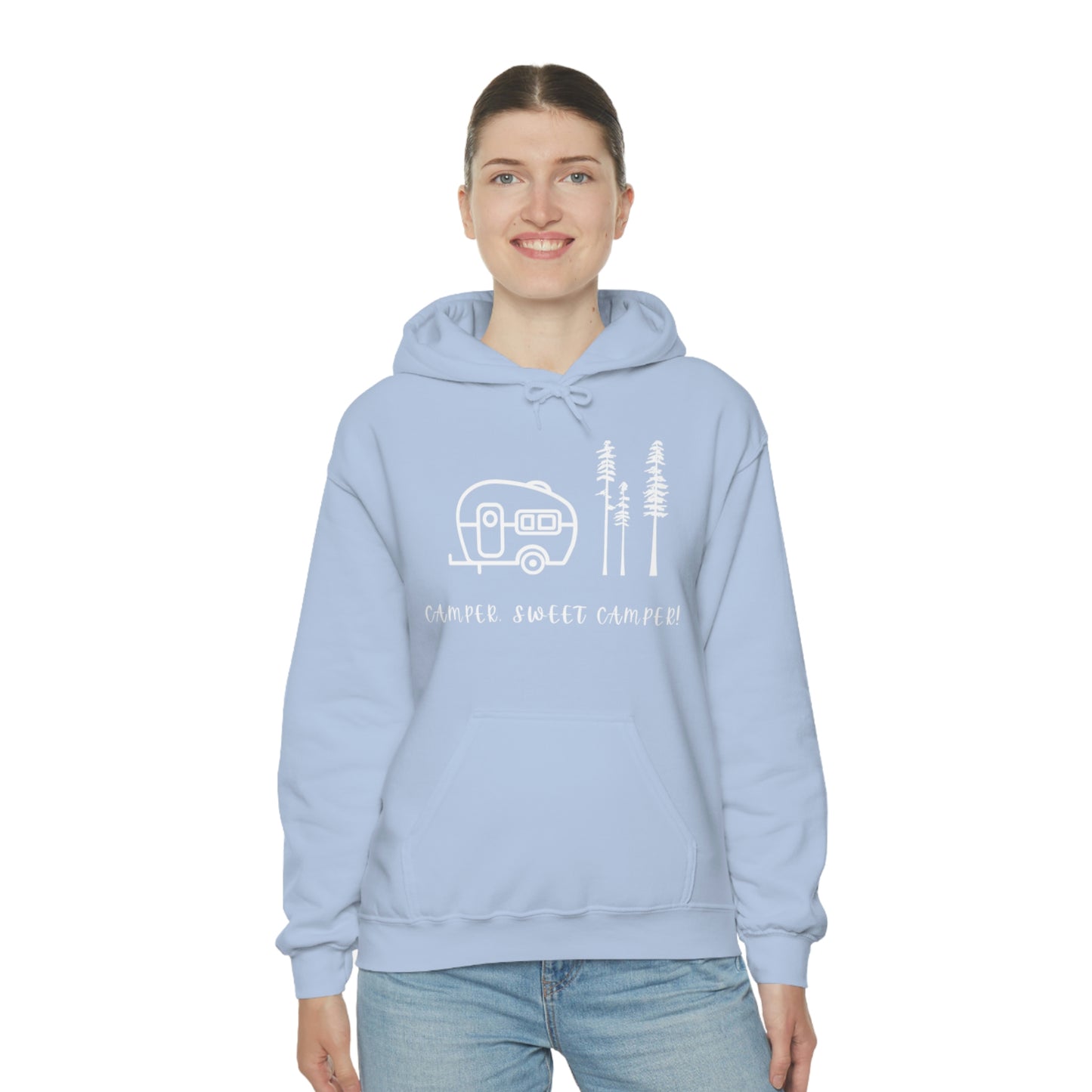 Camper, Sweet Camper Unisex Heavy Blend™ Hooded Sweatshirt, White Lettering