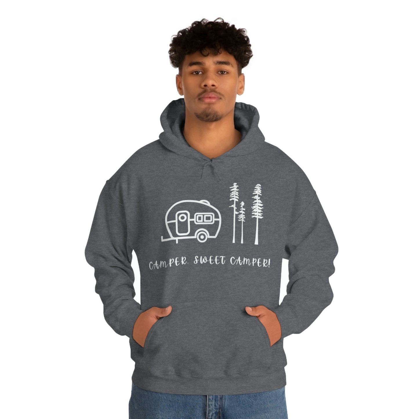 Camper, Sweet Camper Unisex Heavy Blend™ Hooded Sweatshirt, White Lettering