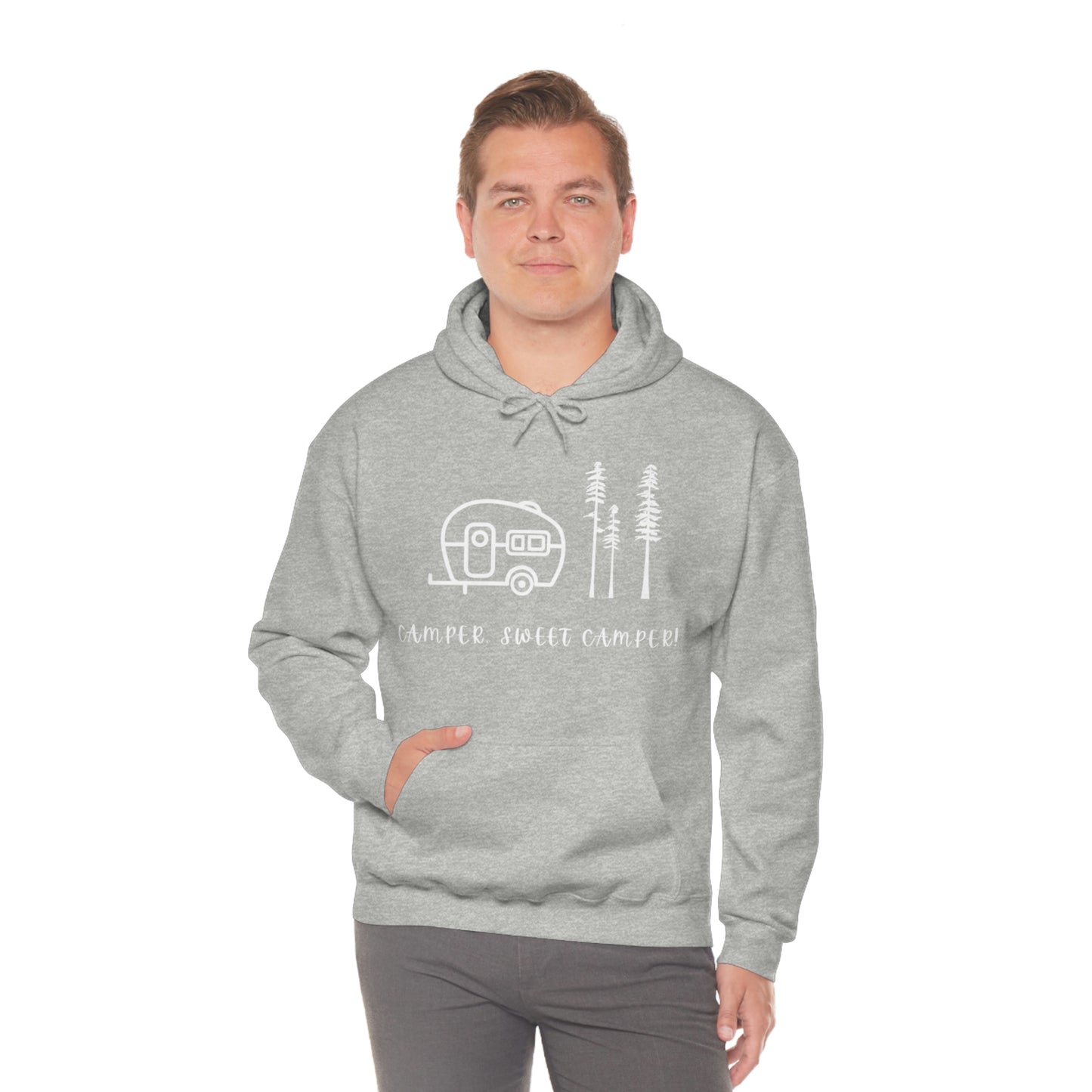 Camper, Sweet Camper Unisex Heavy Blend™ Hooded Sweatshirt, White Lettering