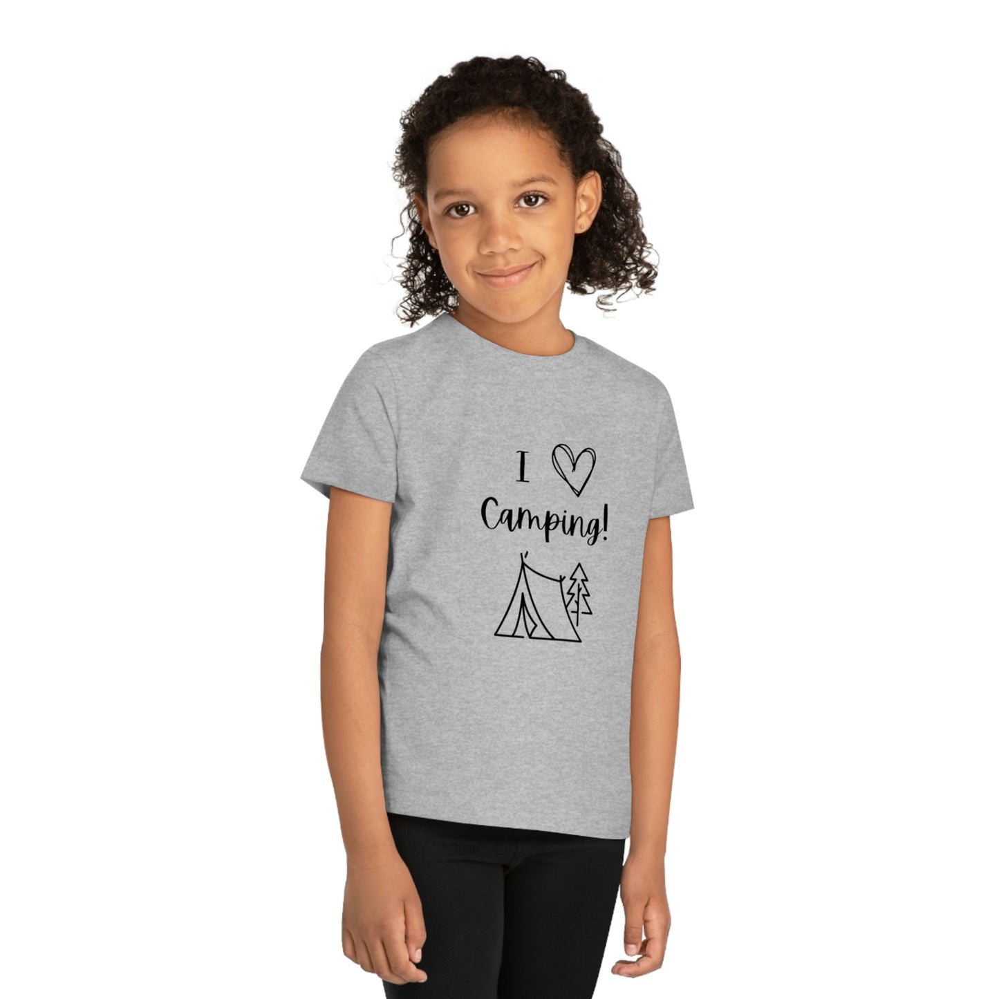 I "Heart" Camping Kids' Creator T-Shirt Black Lettering