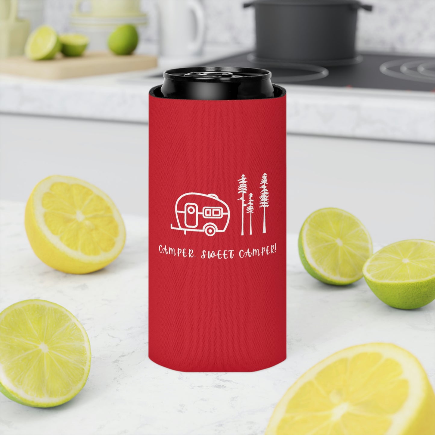 Camper, Sweet Camper Can Cooler, Red