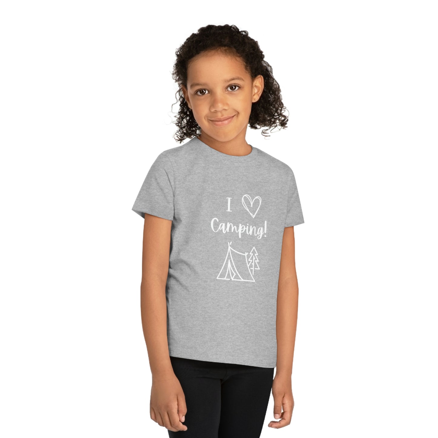 I "Heart" Camping Kids' Creator T-Shirt White Lettering