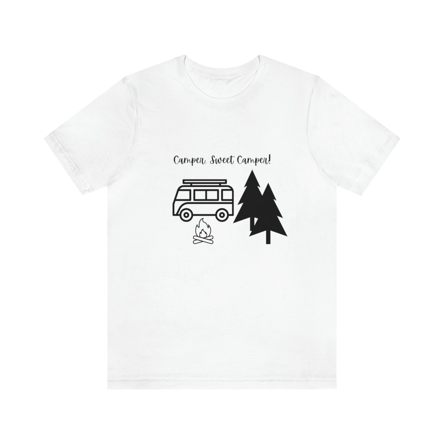 (Van-type) Camper, Sweet Camper Unisex Jersey Short Sleeve Tee, Black Lettering