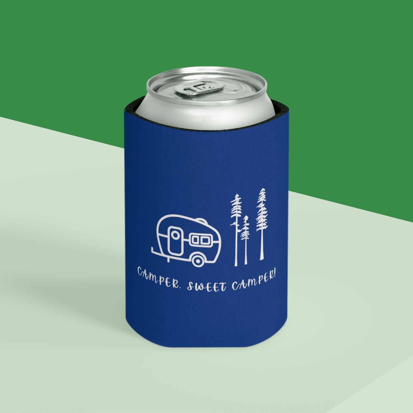 Camper, Sweet Camper Can Cooler, Blue