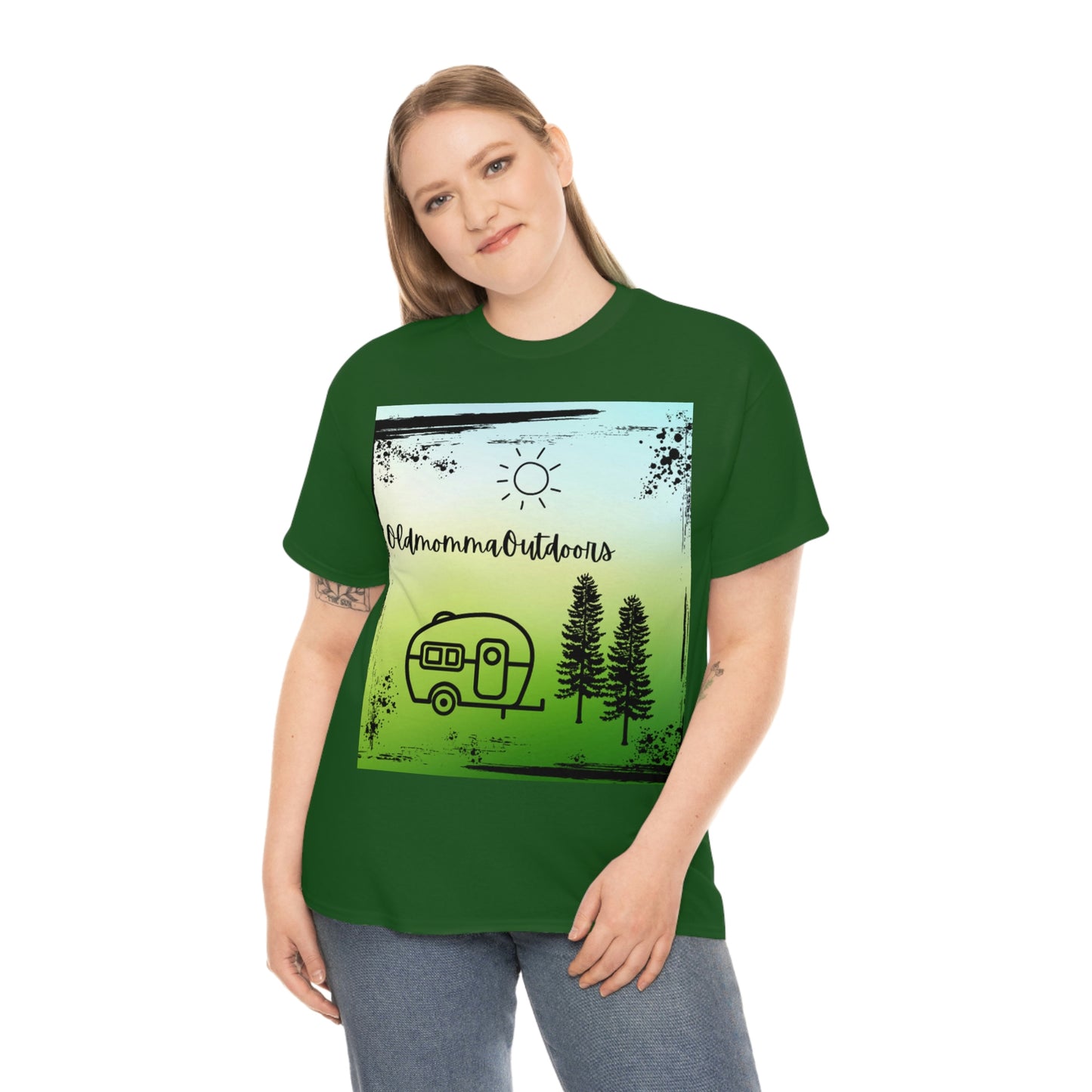 OldmommaOutdoors (Camping) Unisex Heavy Cotton Tee