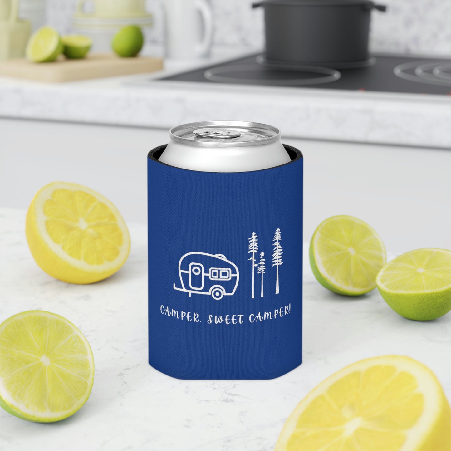 Camper, Sweet Camper Can Cooler, Blue