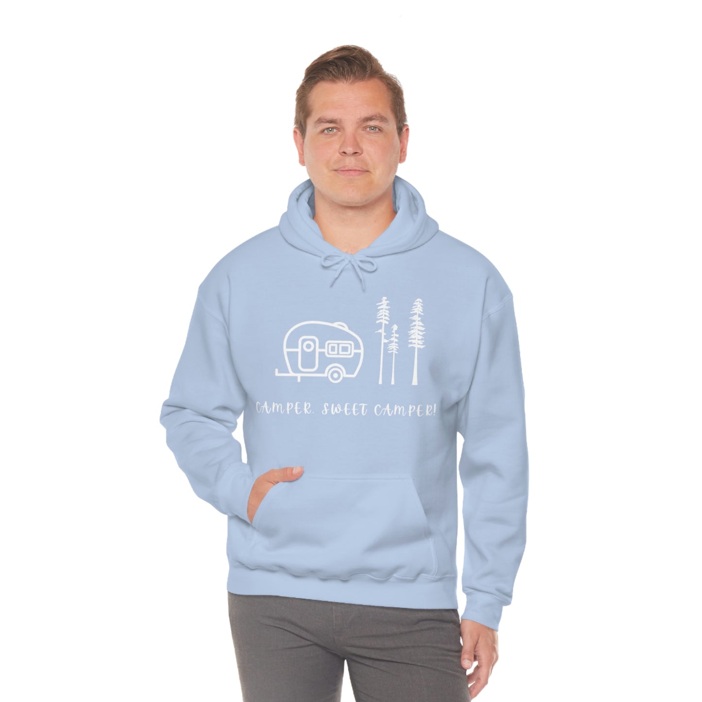 Camper, Sweet Camper Unisex Heavy Blend™ Hooded Sweatshirt, White Lettering