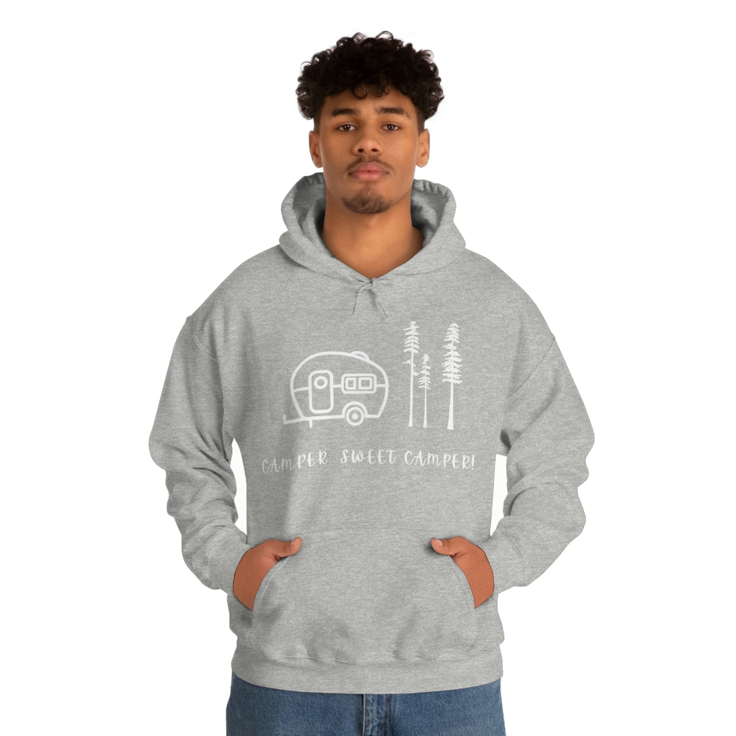 Camper, Sweet Camper Unisex Heavy Blend™ Hooded Sweatshirt, White Lettering