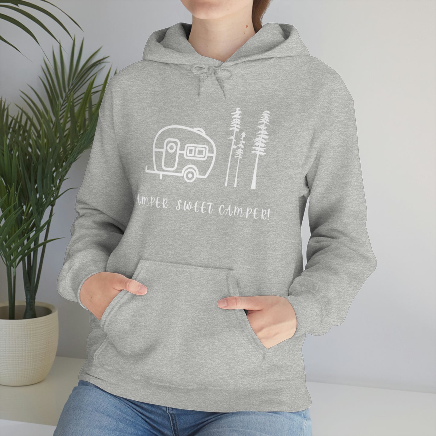 Camper, Sweet Camper Unisex Heavy Blend™ Hooded Sweatshirt, White Lettering