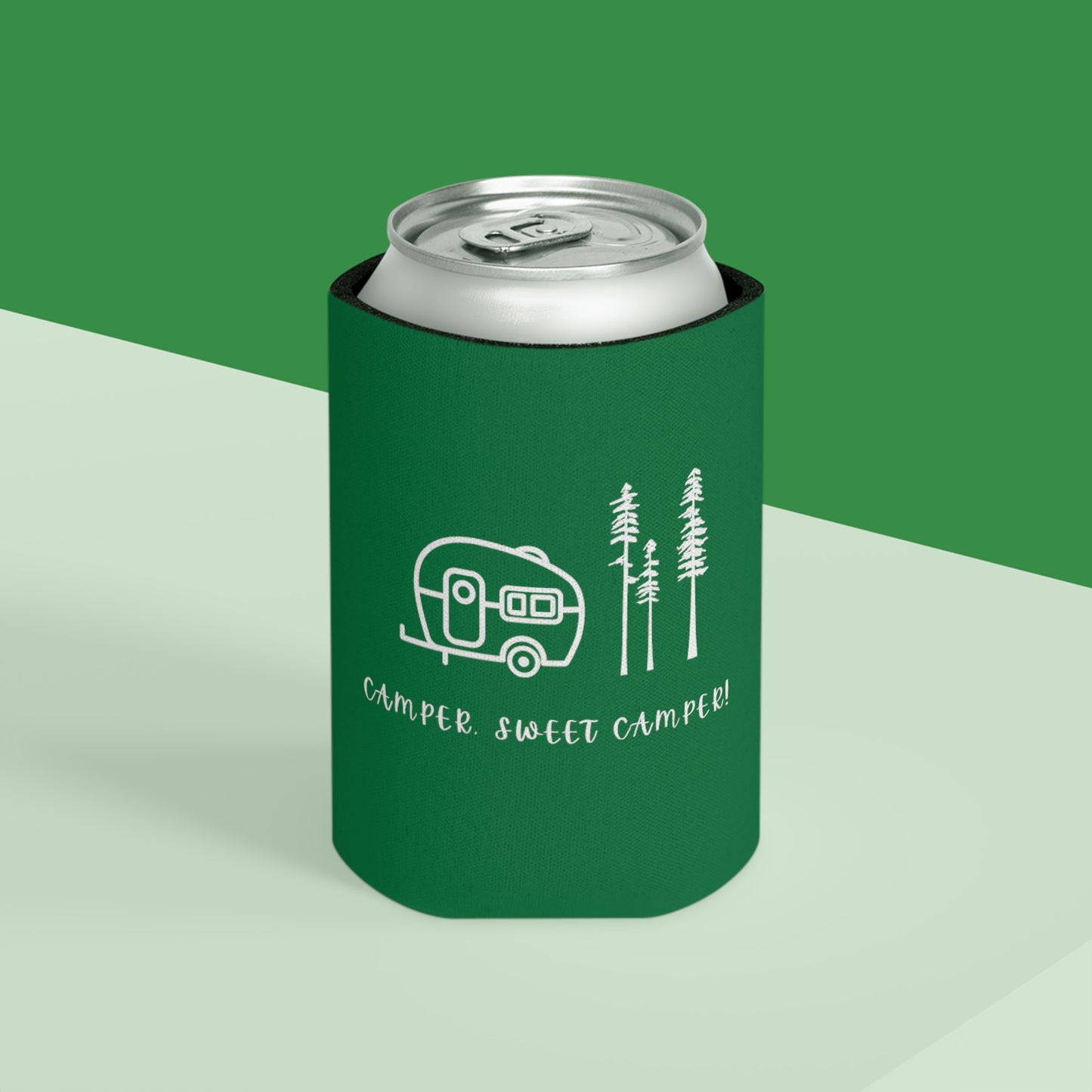 Camper, Sweet Camper Can Cooler, Green