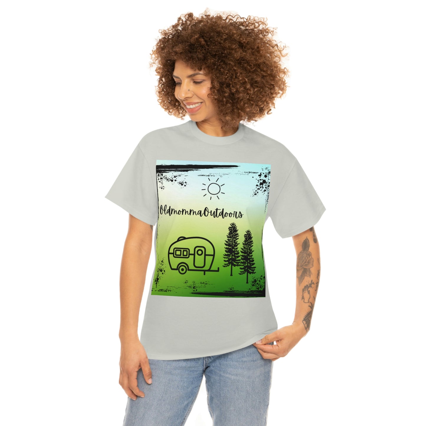 OldmommaOutdoors (Camping) Unisex Heavy Cotton Tee