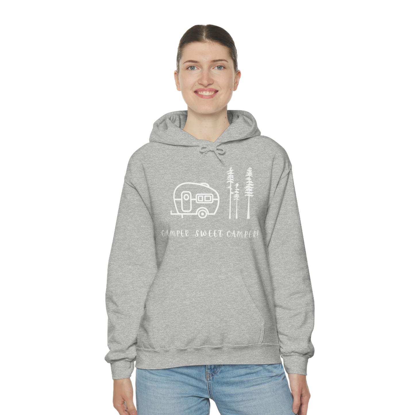 Camper, Sweet Camper Unisex Heavy Blend™ Hooded Sweatshirt, White Lettering