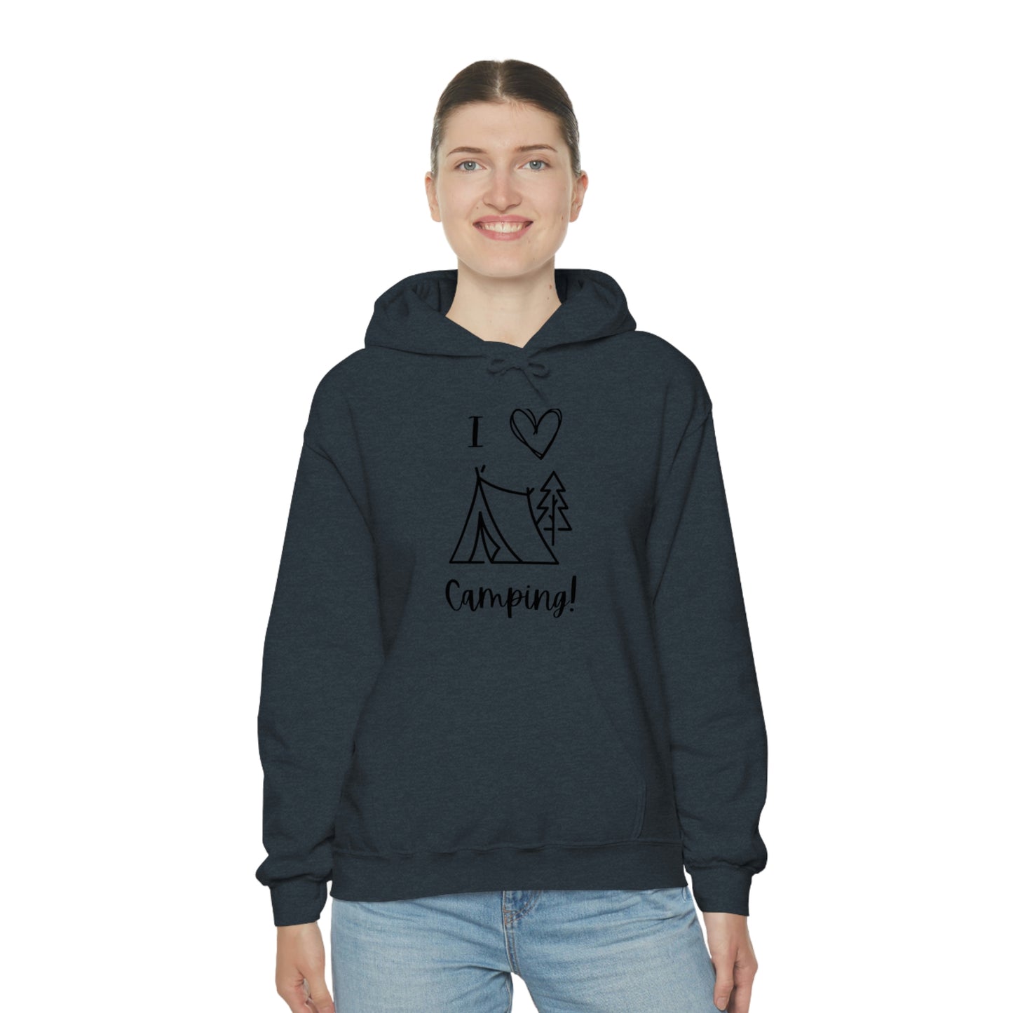 Camper, Sweet Camper Unisex Heavy Blend™ Hooded Sweatshirt, Black Lettering