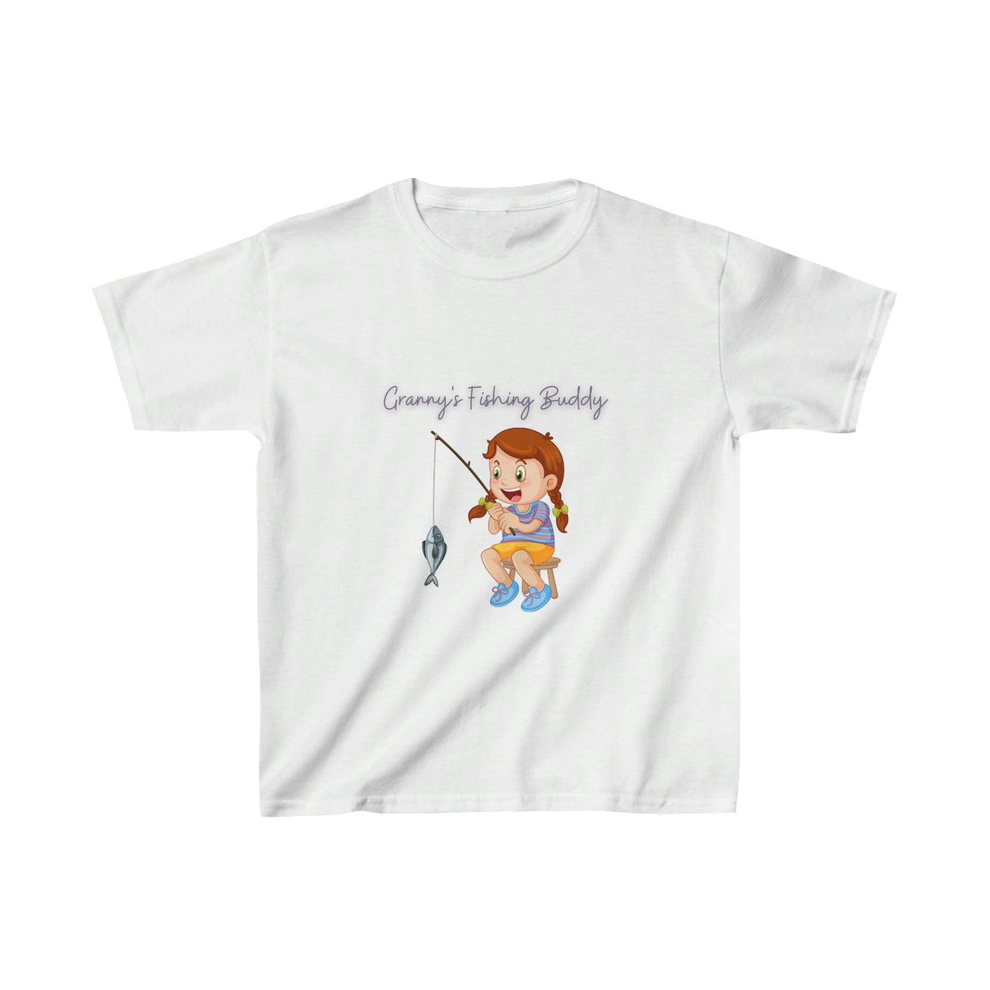 (Girl's) Granny's Fishing Buddy Kids Heavy Cotton™ Tee