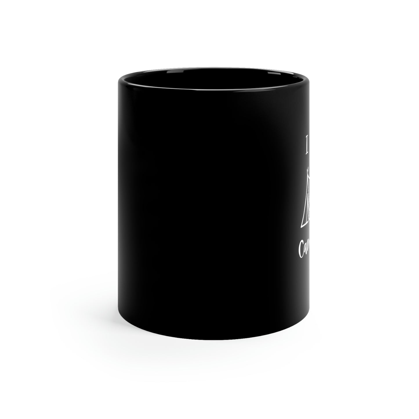 11oz I "Heart" Camping Black Mug