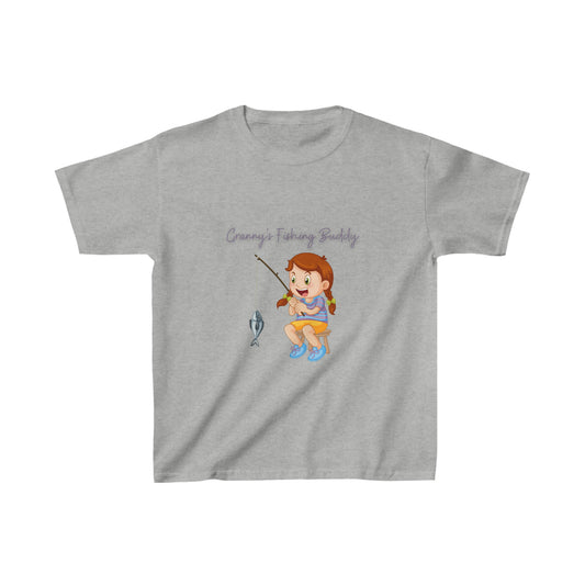 (Girl's) Granny's Fishing Buddy Kids Heavy Cotton™ Tee