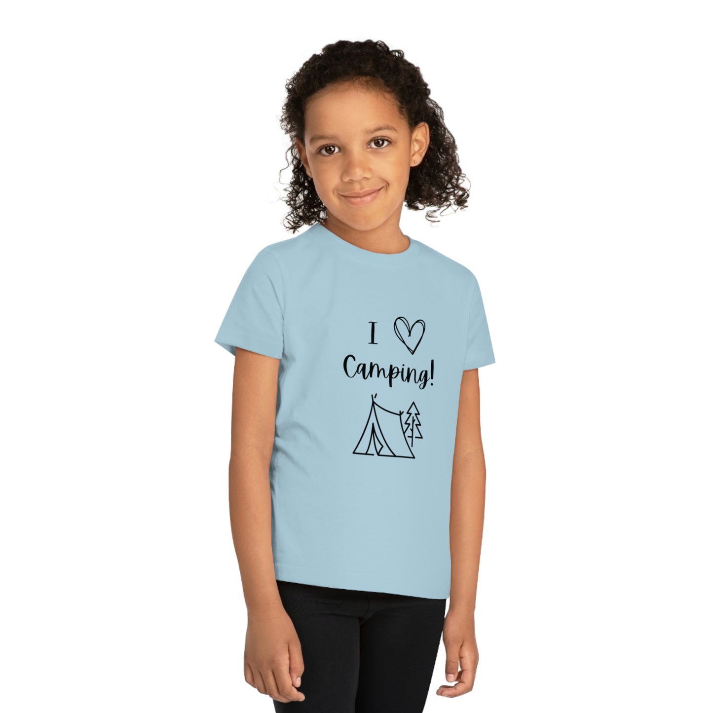 I "Heart" Camping Kids' Creator T-Shirt Black Lettering