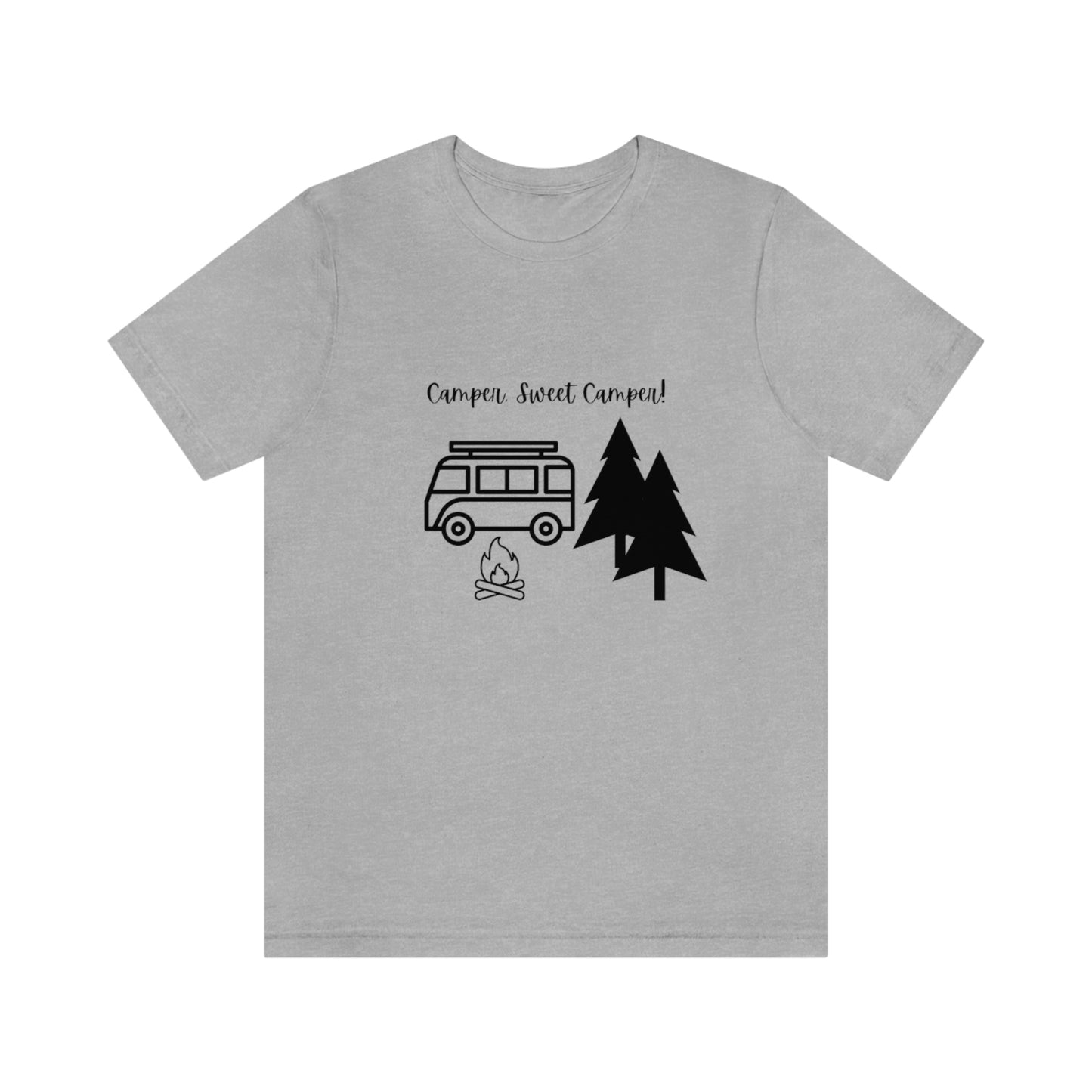 (Van-type) Camper, Sweet Camper Unisex Jersey Short Sleeve Tee, Black Lettering