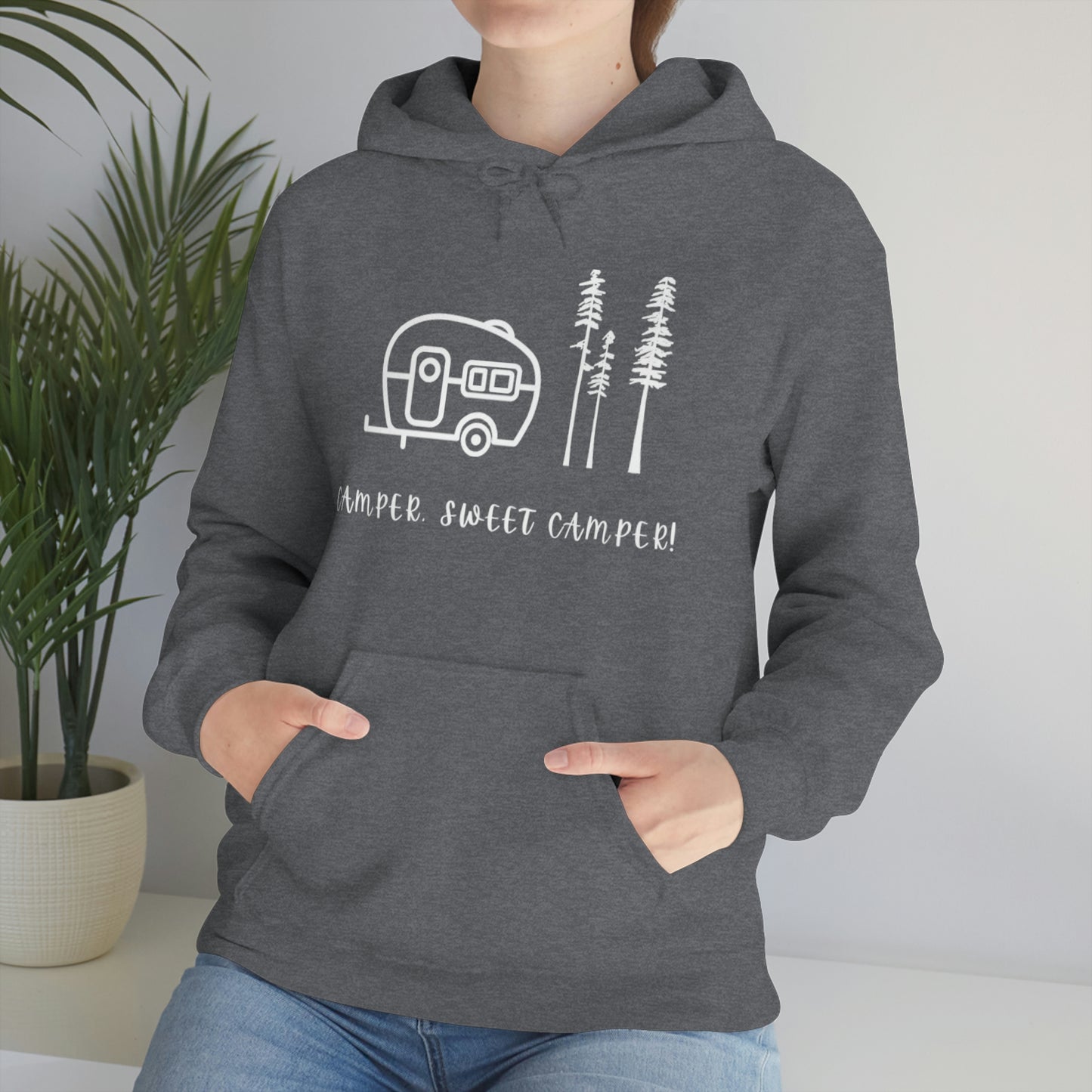 Camper, Sweet Camper Unisex Heavy Blend™ Hooded Sweatshirt, White Lettering