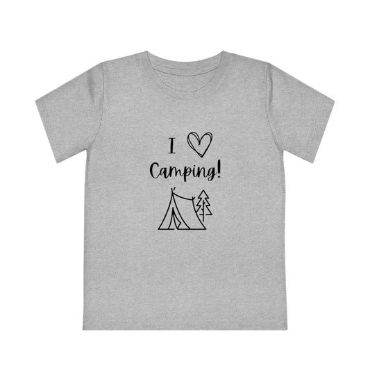 I "Heart" Camping Kids' Creator T-Shirt Black Lettering