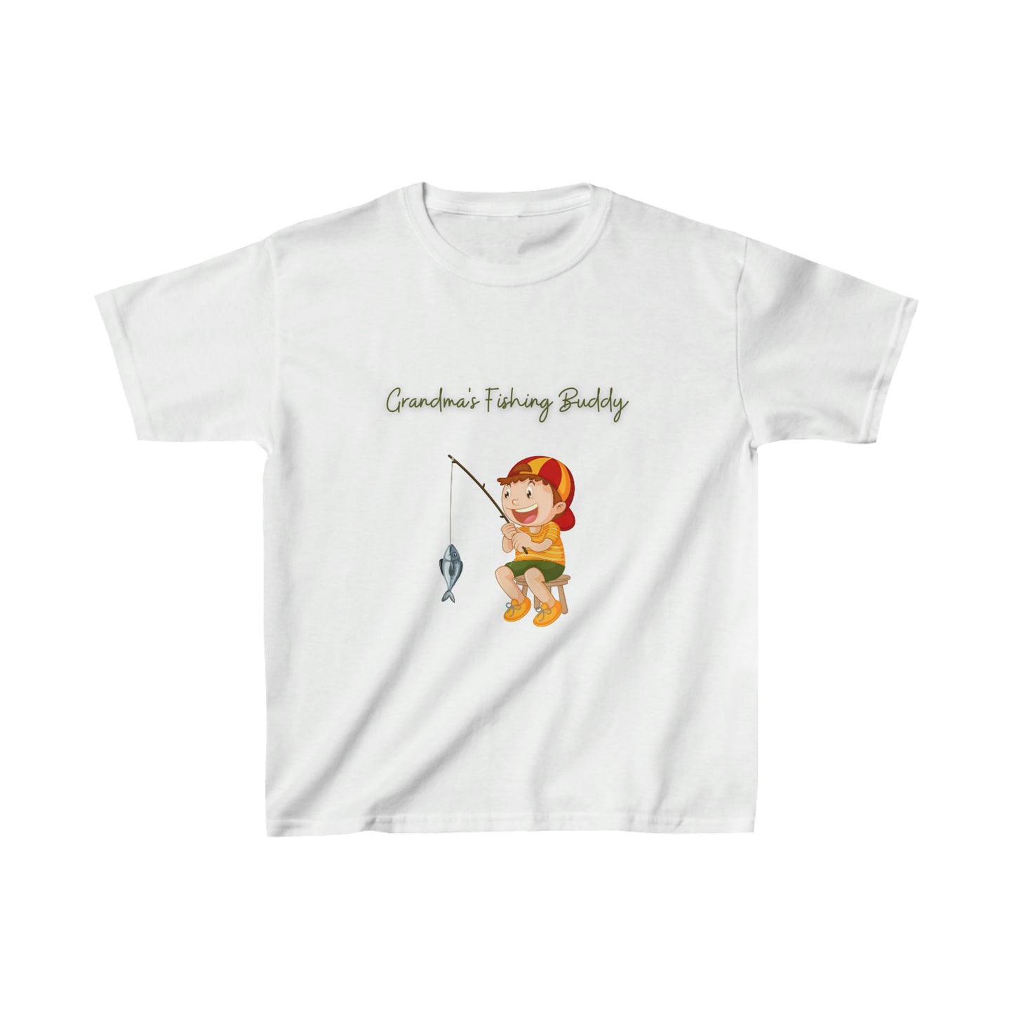 (Boy's) Grandma's Fishing Buddy Kids Heavy Cotton™ Tee