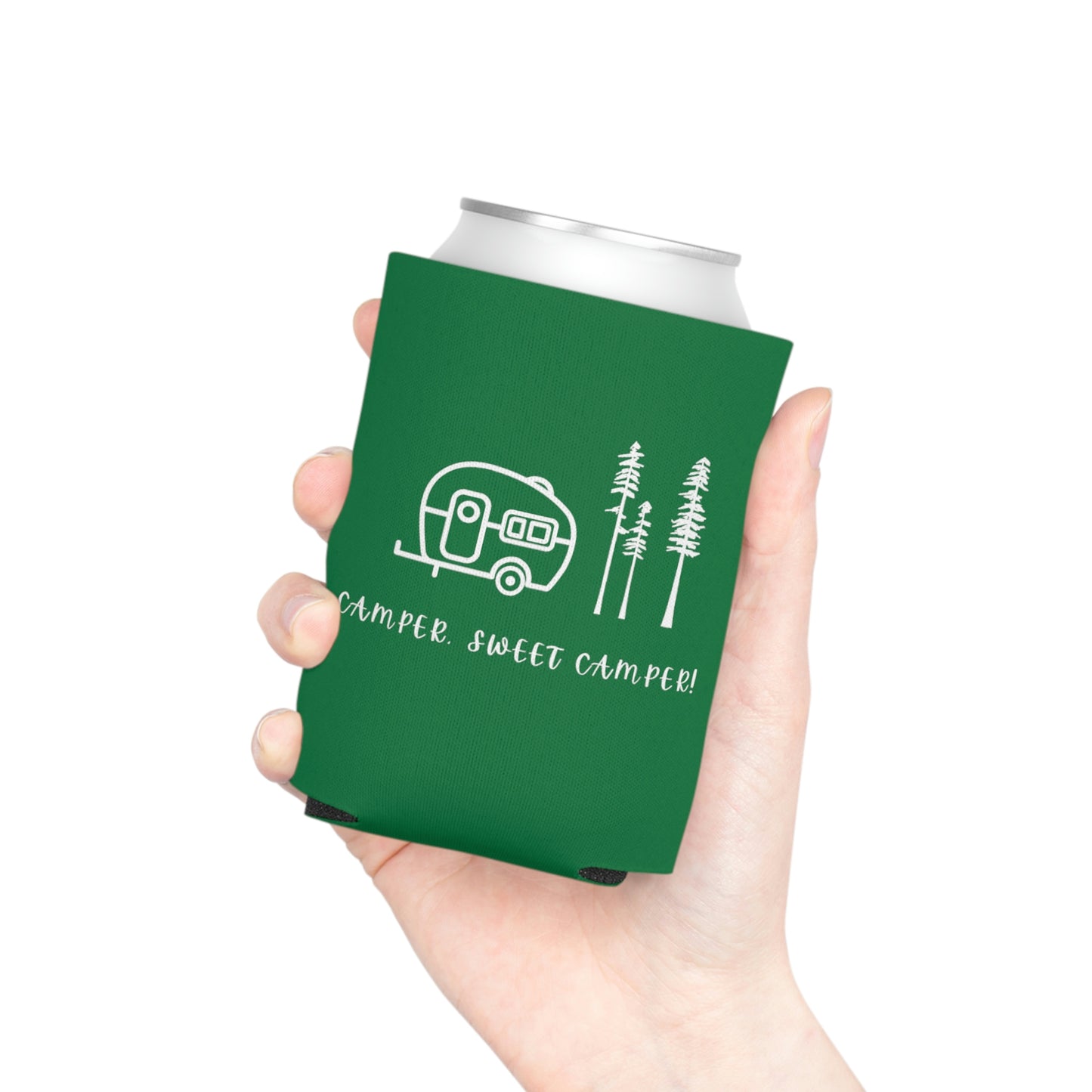 Camper, Sweet Camper Can Cooler, Green