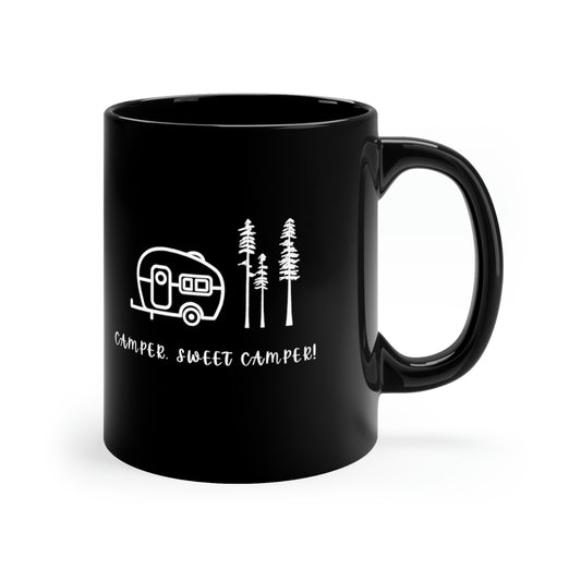 11oz Camper, Sweet Camper Black Mug