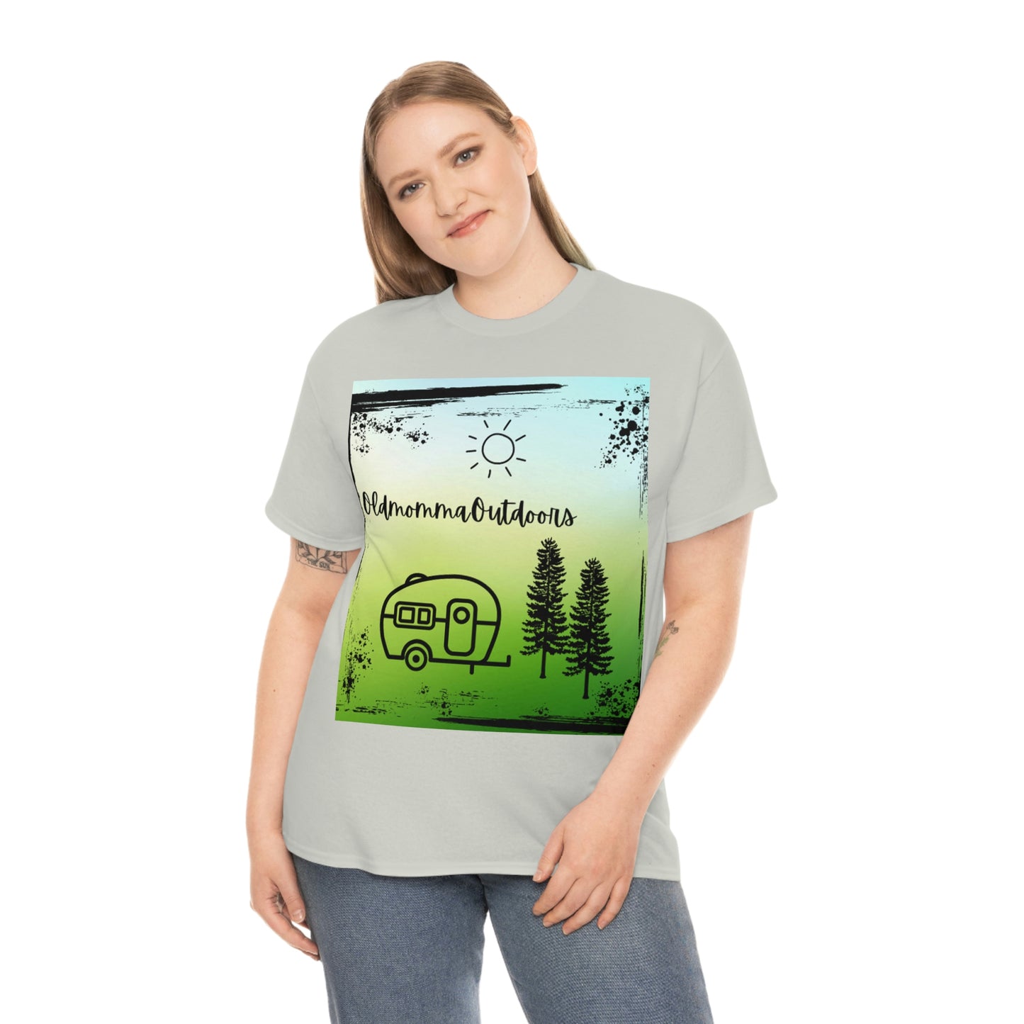 OldmommaOutdoors (Camping) Unisex Heavy Cotton Tee