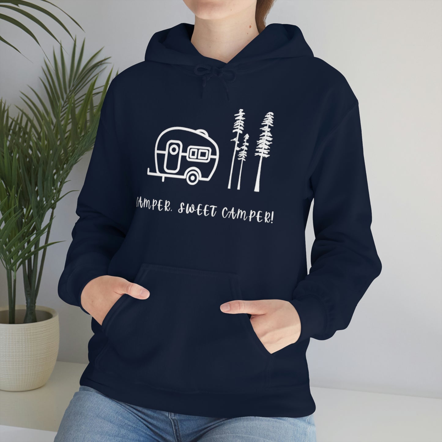 Camper, Sweet Camper Unisex Heavy Blend™ Hooded Sweatshirt, White Lettering