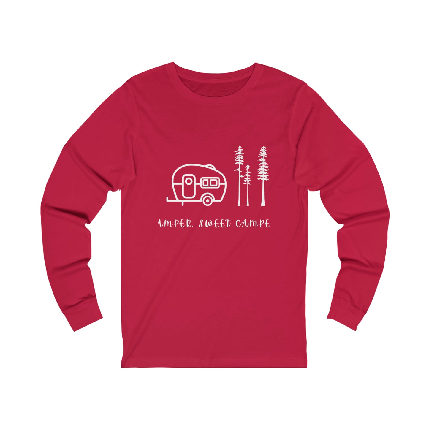 Camper, Sweet Camper Unisex Jersey Long Sleeve Tee, White Lettering