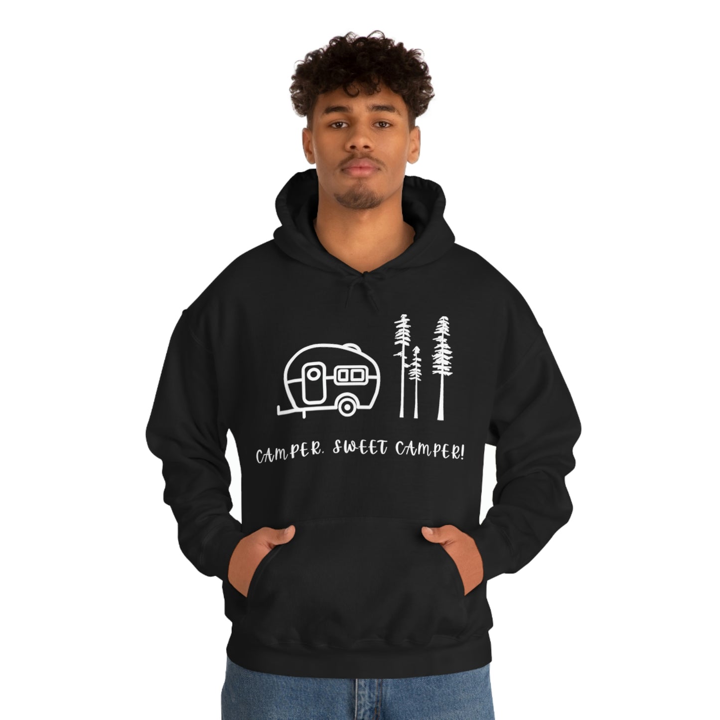 Camper, Sweet Camper Unisex Heavy Blend™ Hooded Sweatshirt, White Lettering