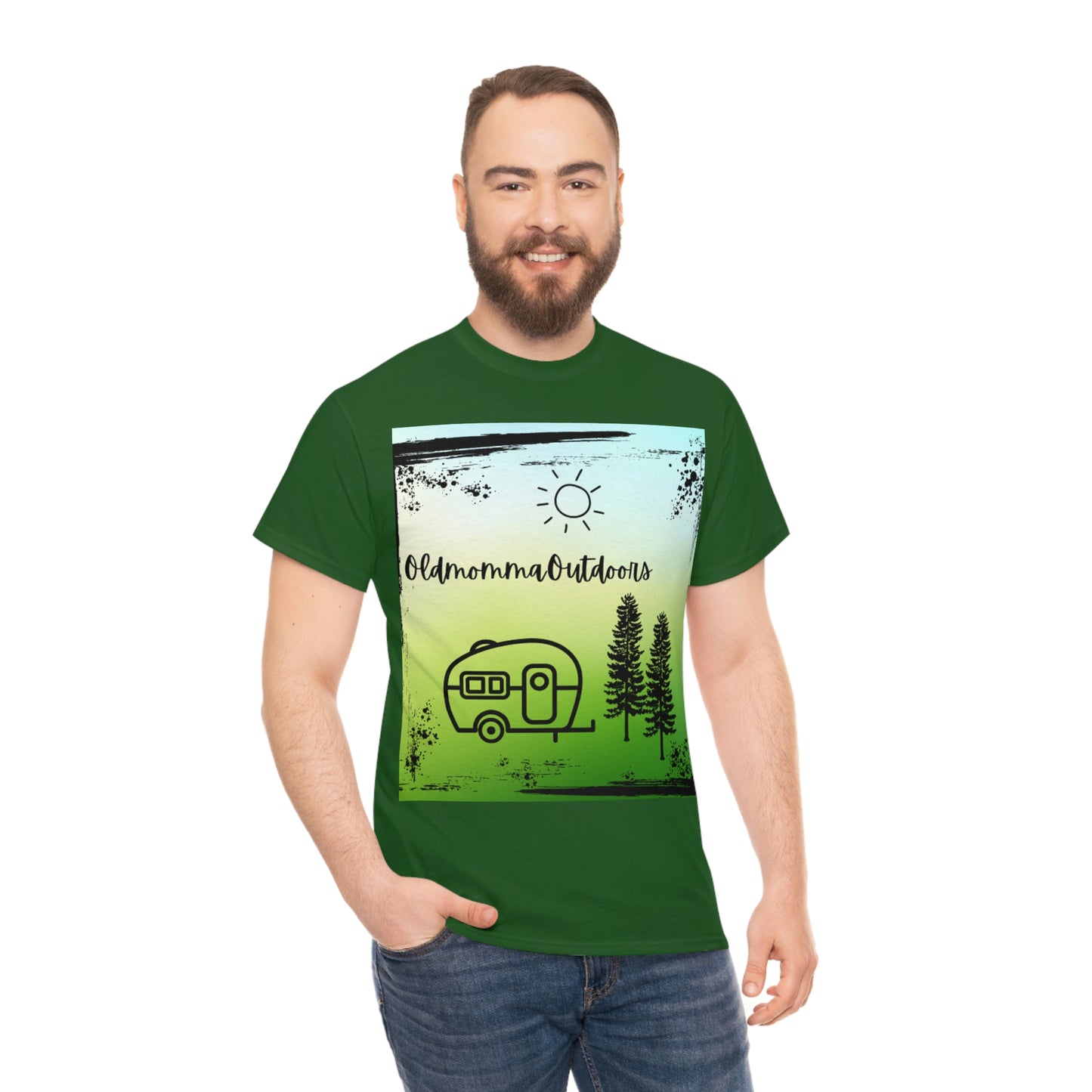 OldmommaOutdoors (Camping) Unisex Heavy Cotton Tee