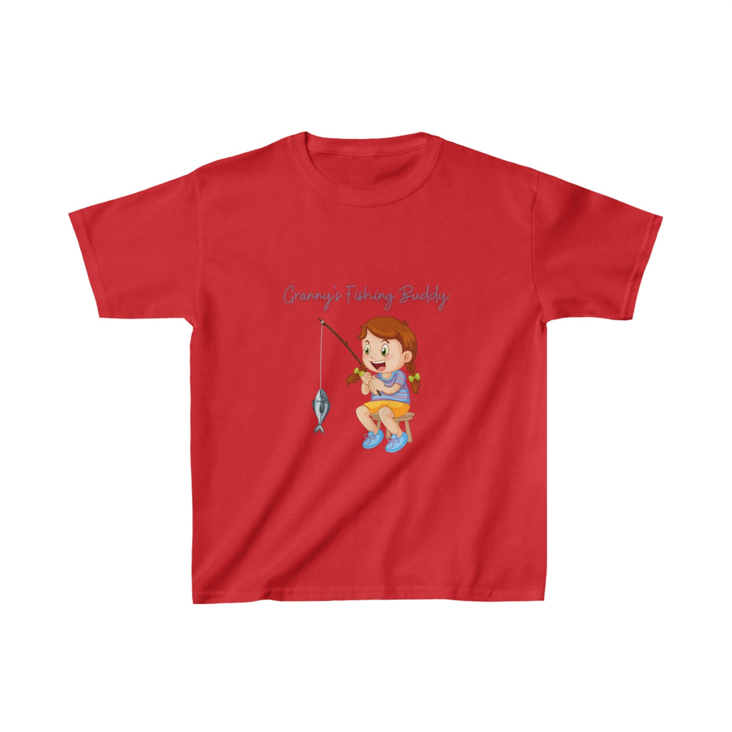 (Girl's) Granny's Fishing Buddy Kids Heavy Cotton™ Tee