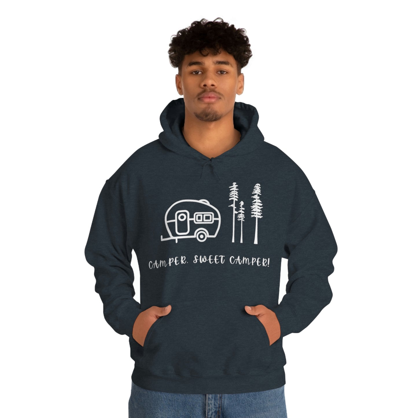 Camper, Sweet Camper Unisex Heavy Blend™ Hooded Sweatshirt, White Lettering