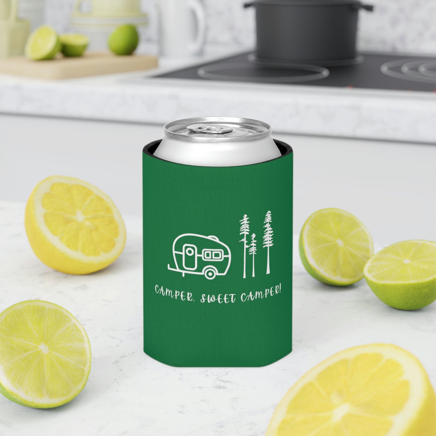 Camper, Sweet Camper Can Cooler, Green