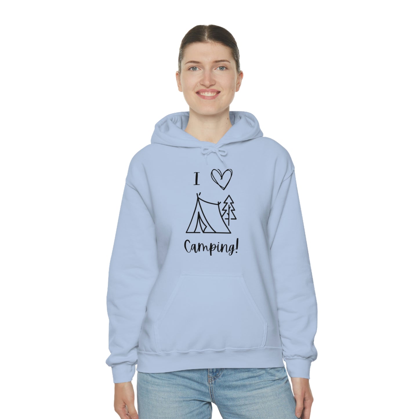 Camper, Sweet Camper Unisex Heavy Blend™ Hooded Sweatshirt, Black Lettering