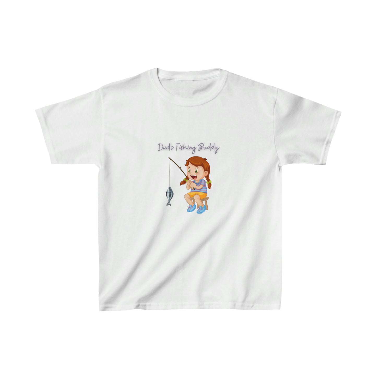 (Girl's) Dad's Fishing Buddy Kids Heavy Cotton™ Tee