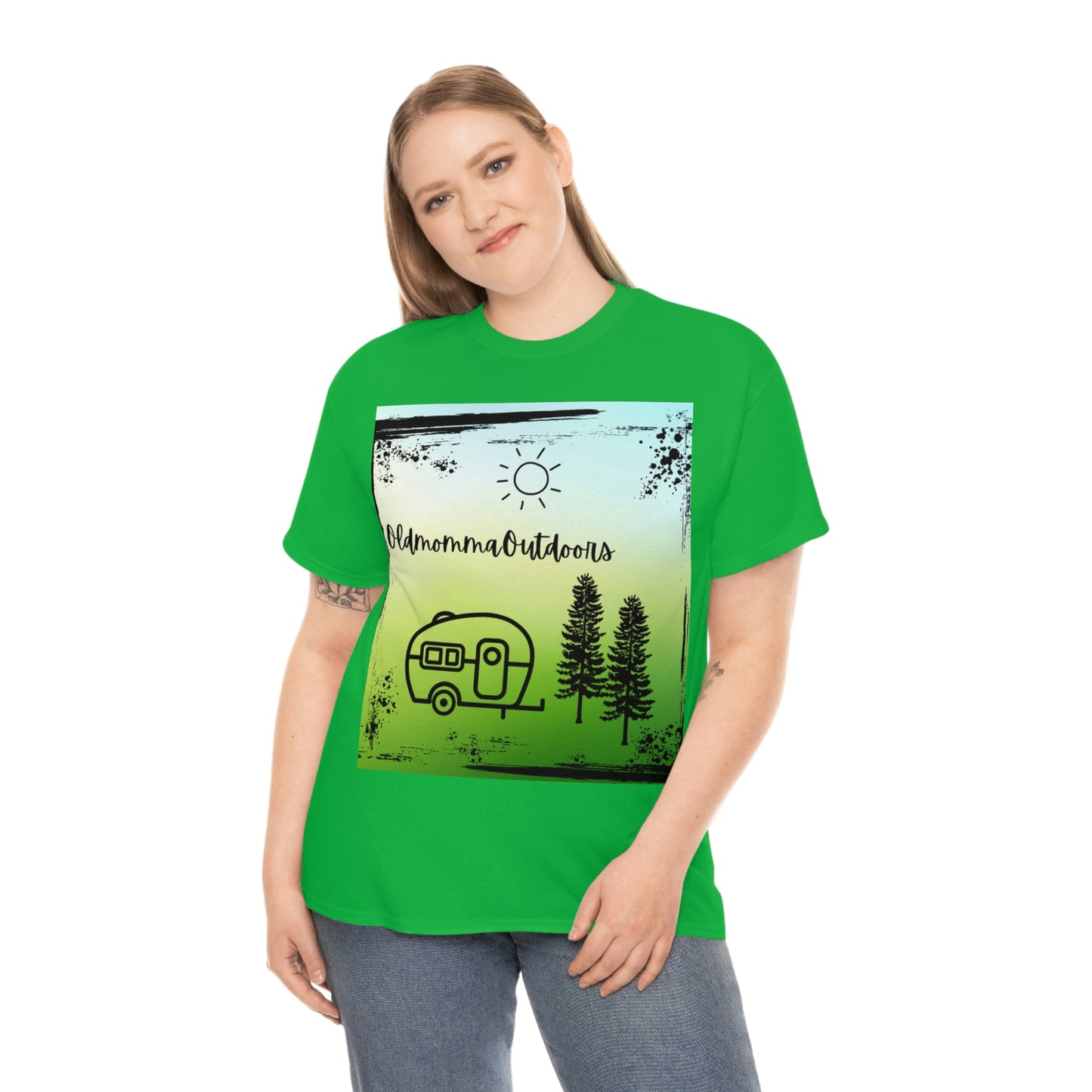 OldmommaOutdoors (Camping) Unisex Heavy Cotton Tee