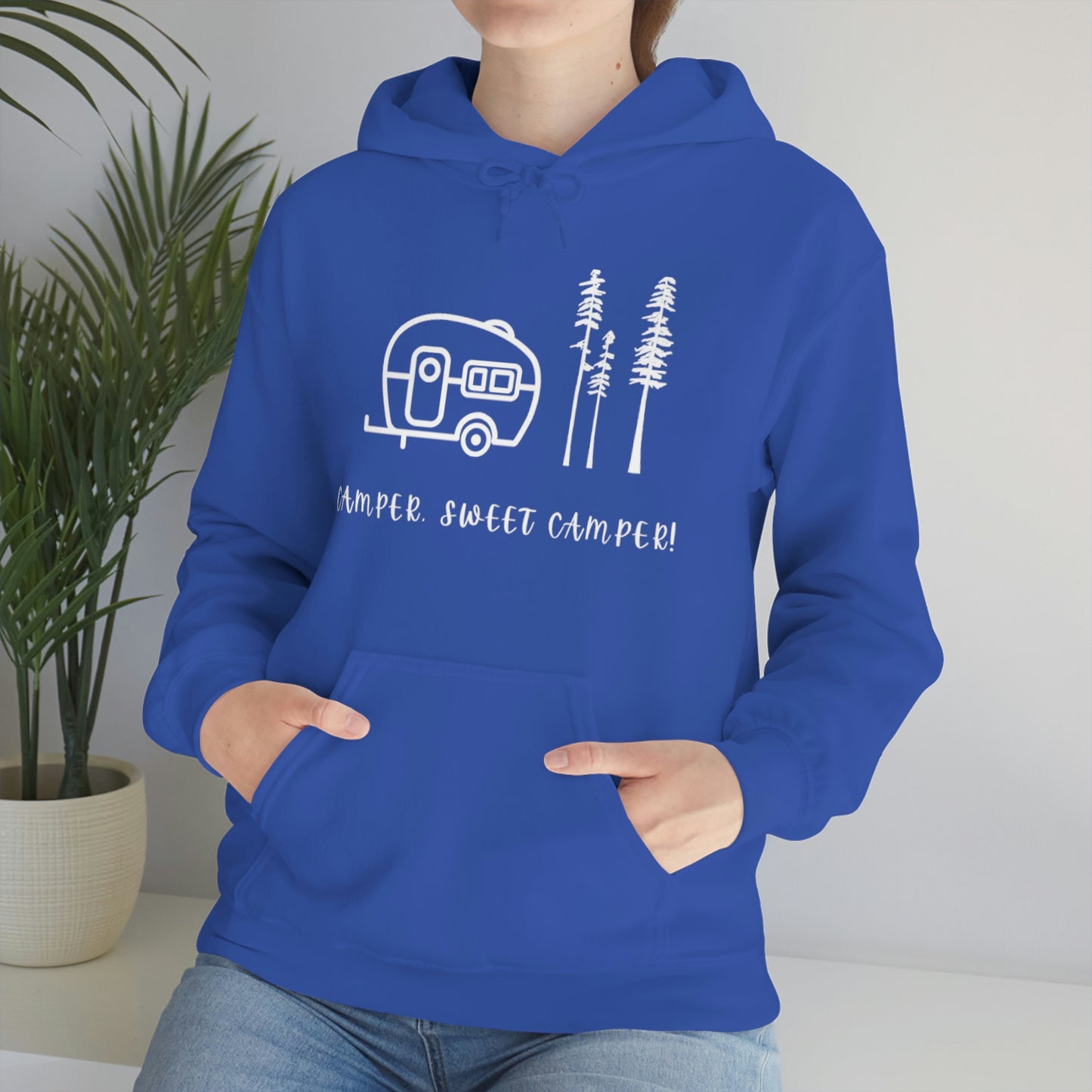 Camper, Sweet Camper Unisex Heavy Blend™ Hooded Sweatshirt, White Lettering