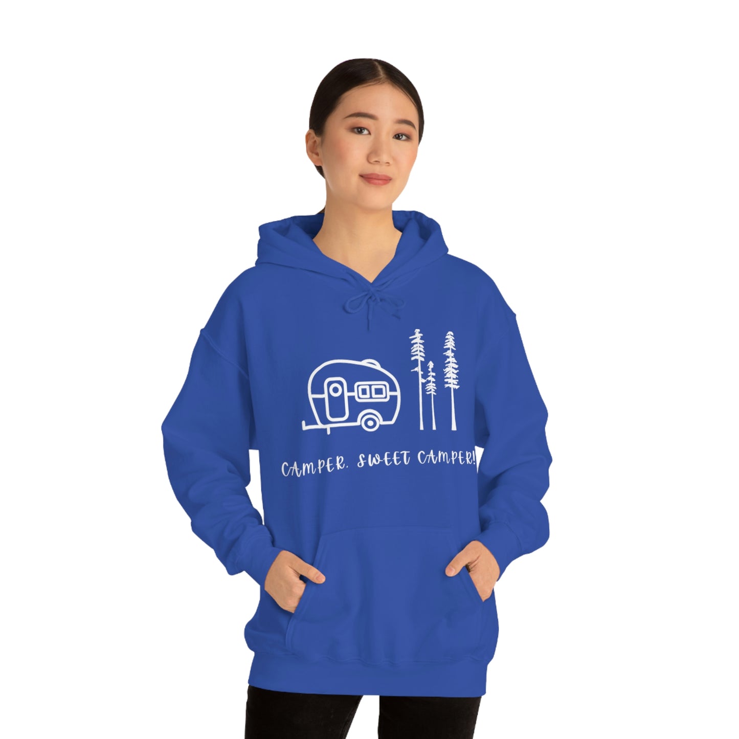 Camper, Sweet Camper Unisex Heavy Blend™ Hooded Sweatshirt, White Lettering